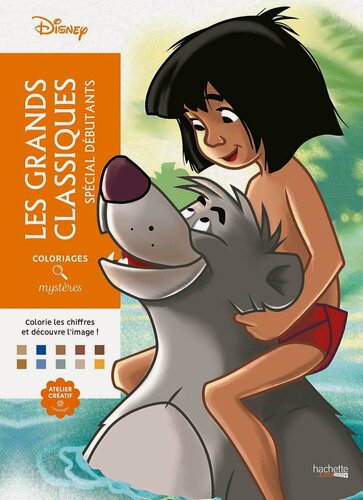 Изображение товара Раскраска по номерам Hachette Coloriages mysteres Disney - Grands classiques Special debutants 128 стр. - 2017285641