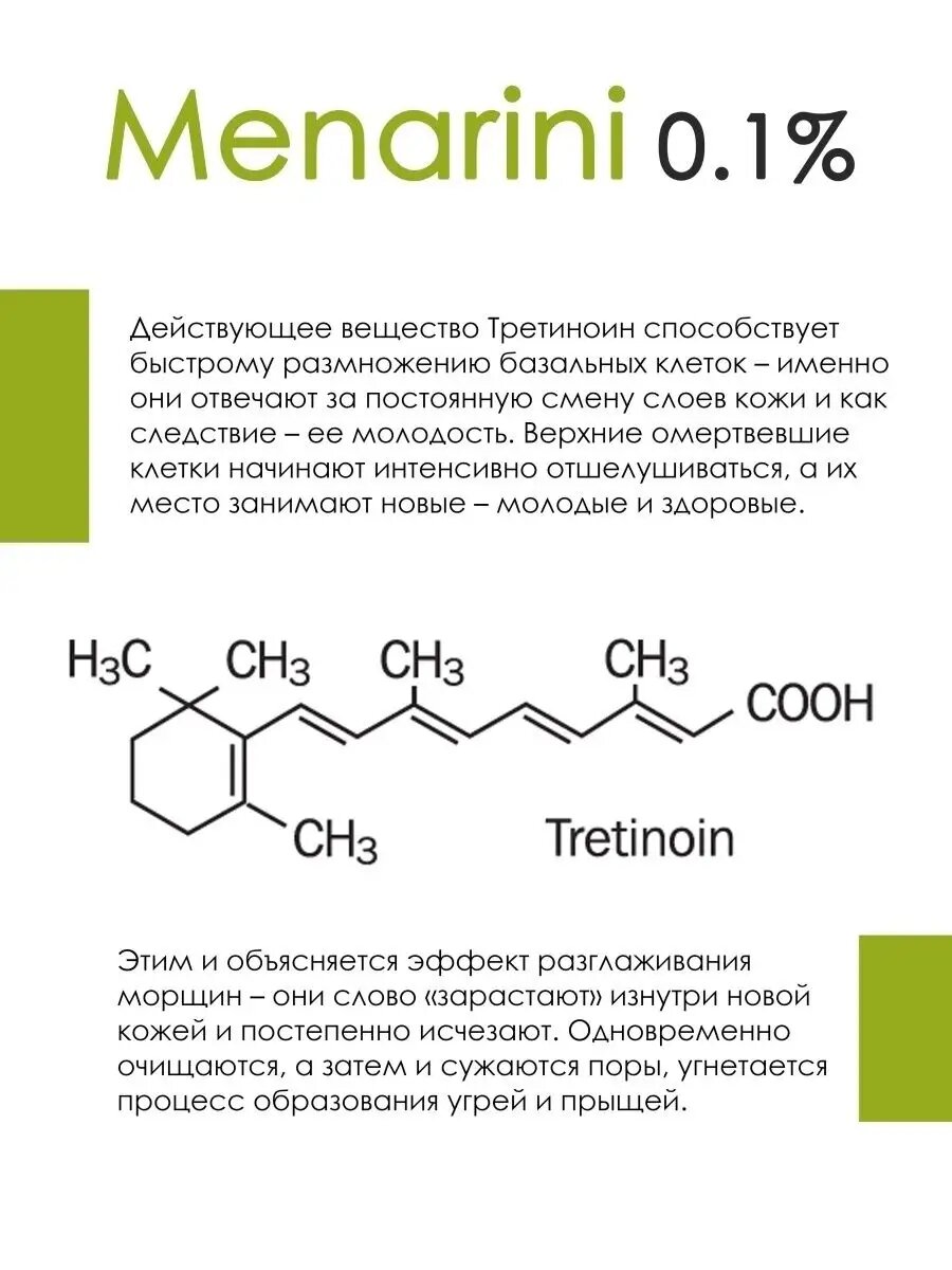 Гели Для Лица Третиноин Гель Menarini для ухода за кожей 0.1/0.5/0.25%