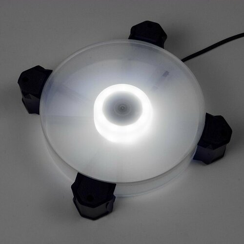 Вентилятор для ПК Lovingcool c белой подсветкой / Кулер для компьютера с подсветкой / Корпусный вентилятор