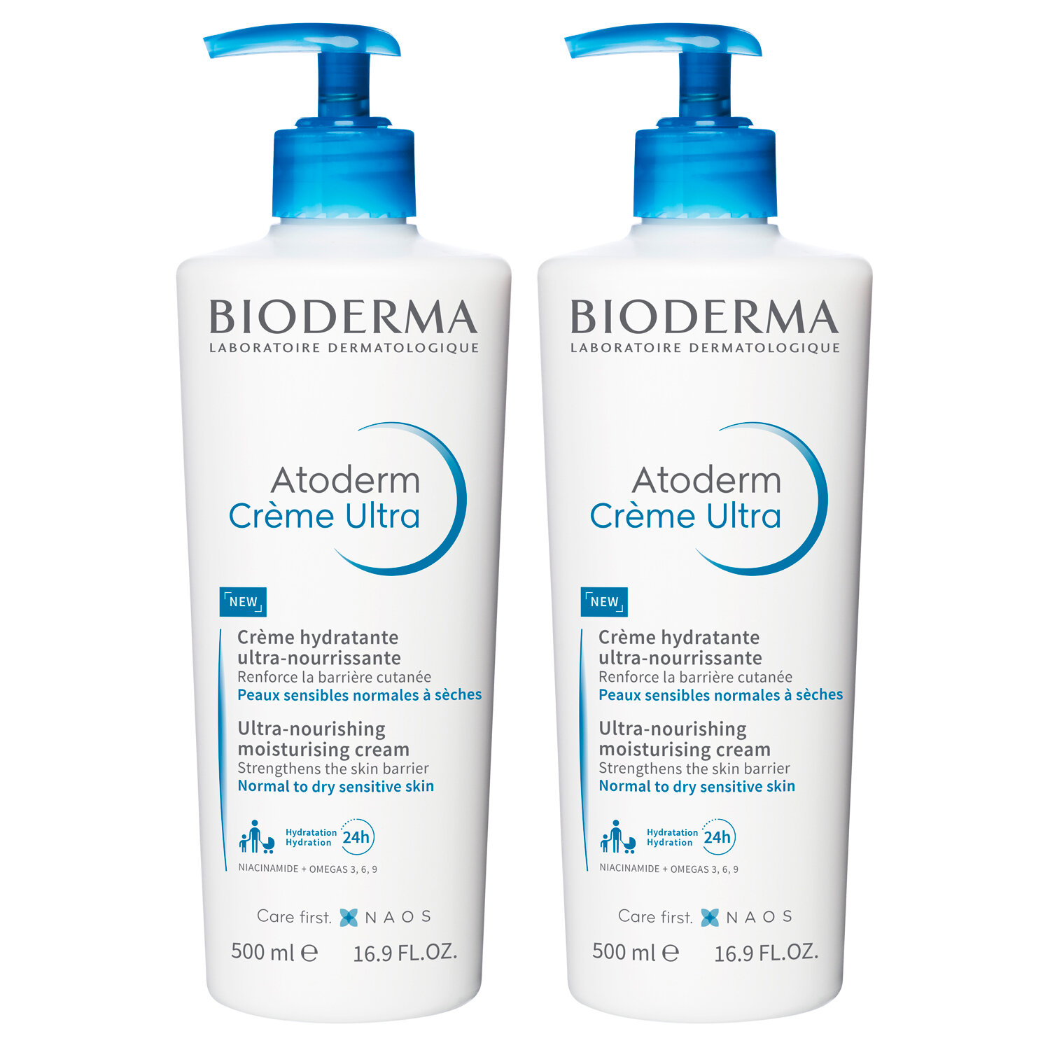 Крем Bioderma Ultra Atoderm, питательный, увлажняющий, 500 мл + 500 мл