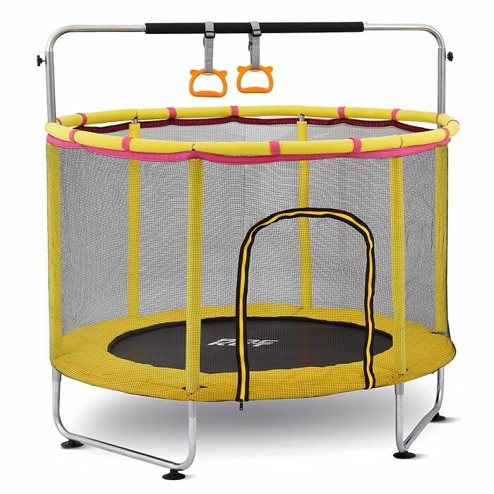 Батут Oubaoloon d 140 см, внешняя сетка высотой 74 см, общая высота 110 см, желтый (R0166)