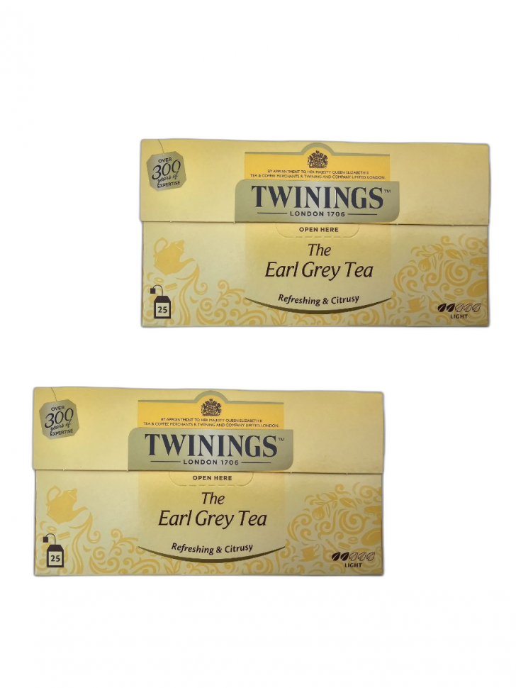 Twinings Earl Grey 2гХ 25 пак черный ароматизированный чай (упак 2 шт) (7937/2)