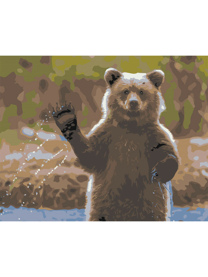 Картина по номерам "Медведь у реки" — фото 1