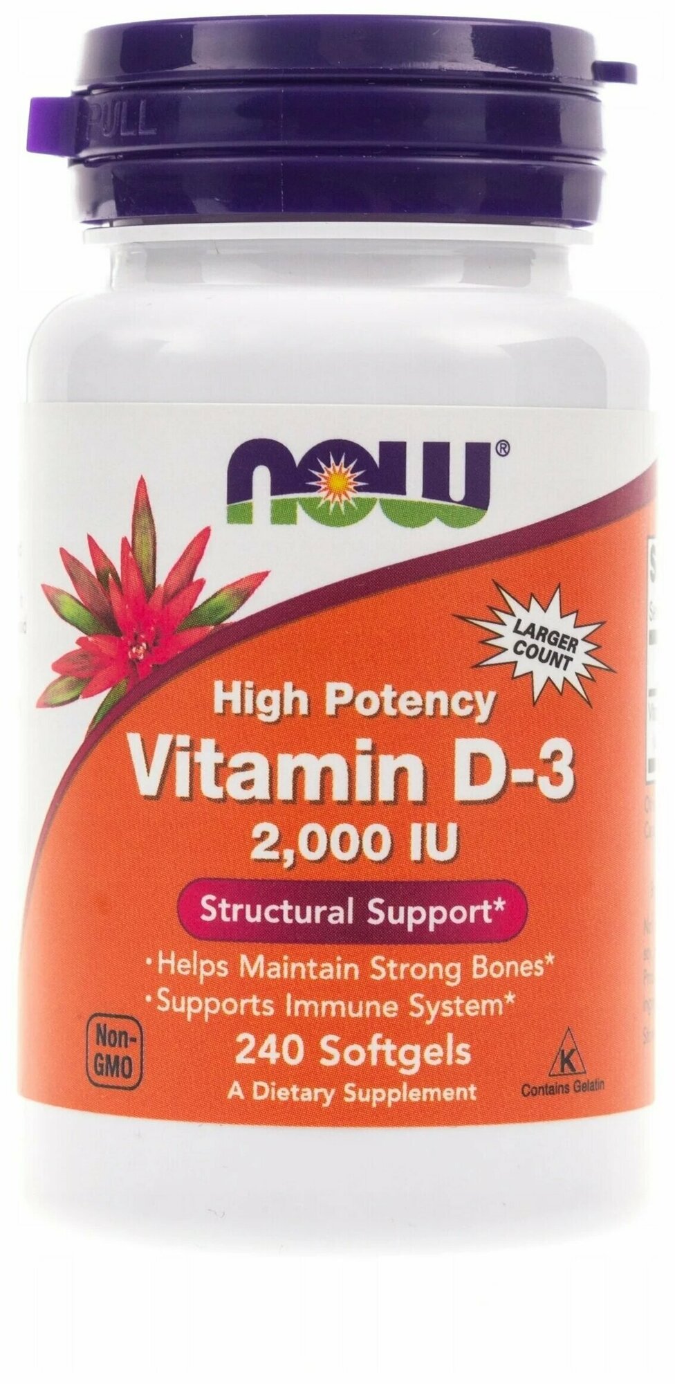 NOW Vitamin D-3 2000 IU 240 sgels