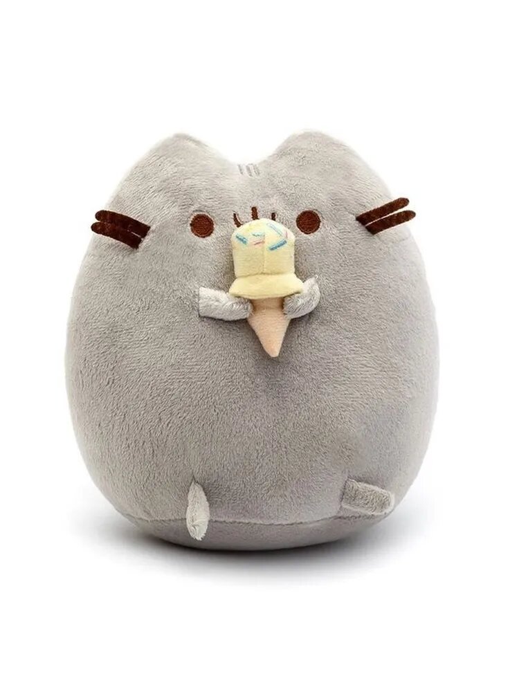 Мягкая игрушка Кот Пушин с мороженым (Pusheen Cat) 15 см плюш