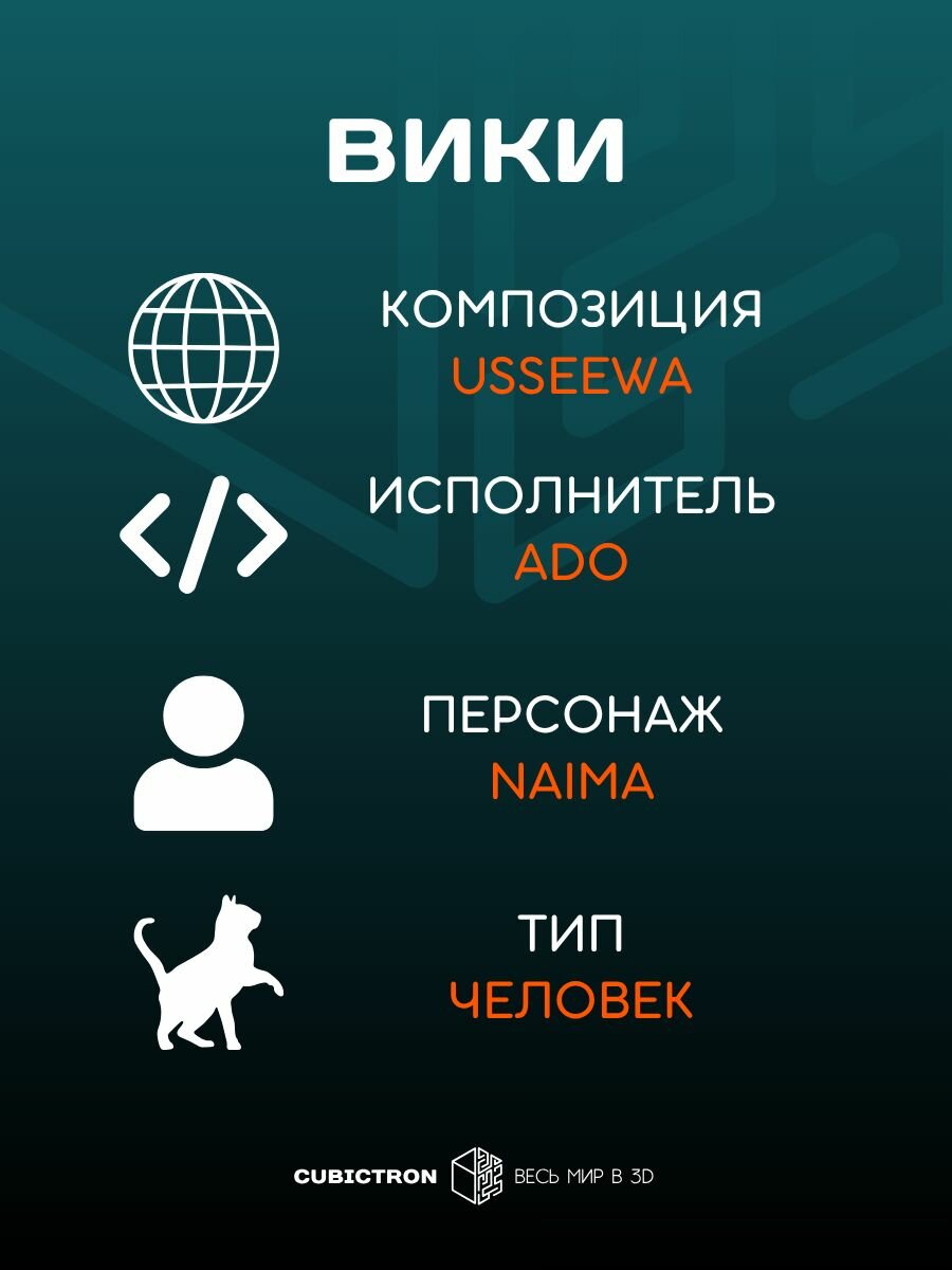 3D-фигурка "Наима" из видеоклипа Usseewa, серая, SLA-печать, 122 мм — фото 1