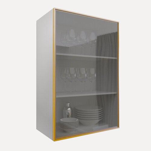 Изображение товара Фасад из алюминиевого профиля со стеклом Aluminum Glass 60х90х2 см, золото браш/графит