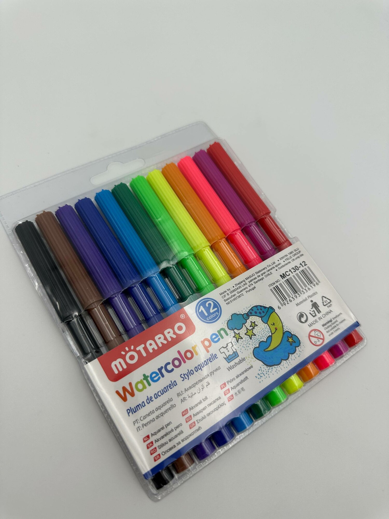 Фломастеры для рисования • набор из 12 ярких насыщенных цветов — фото 1