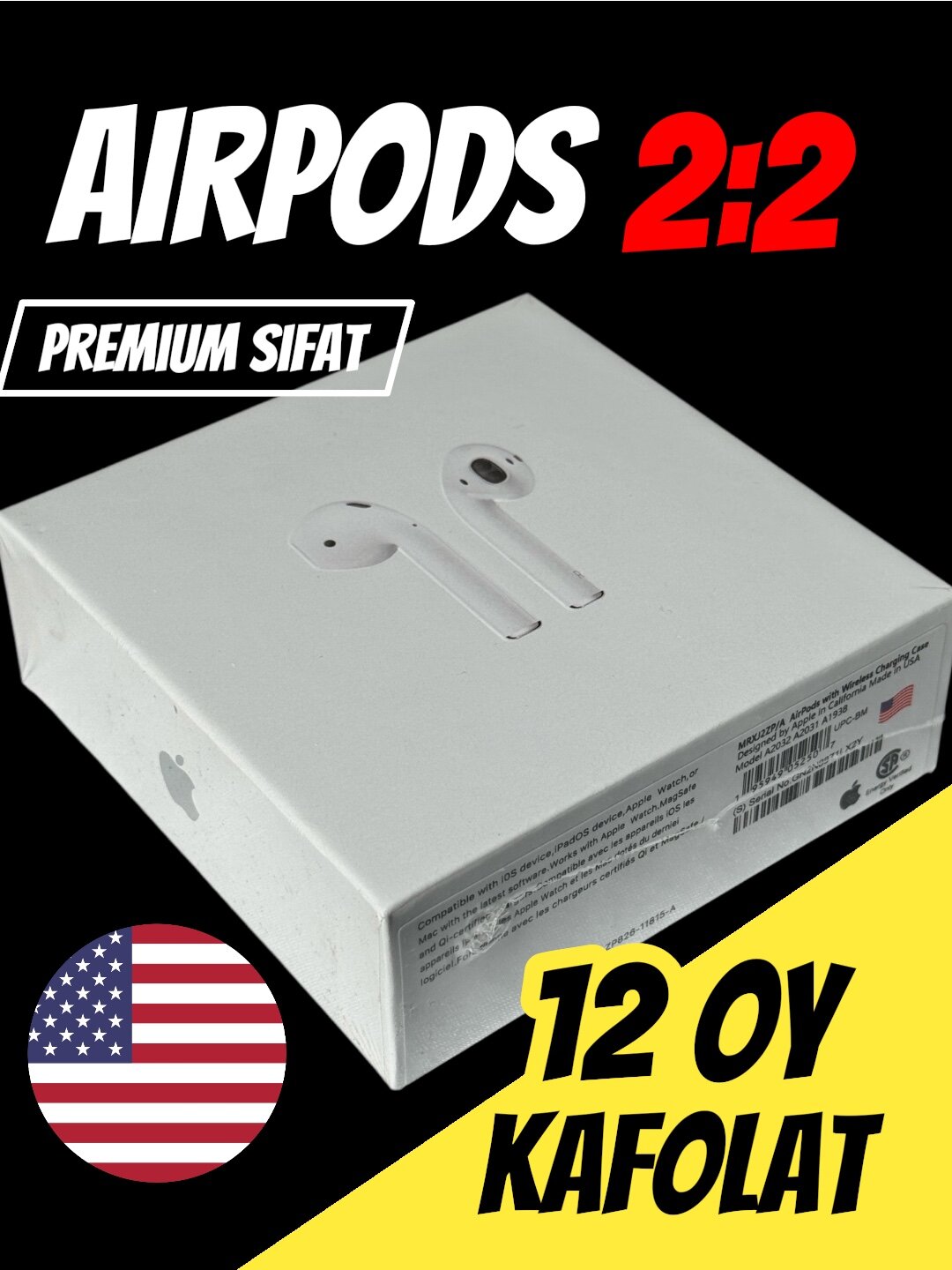 Беспроводные наушники Pods 2 Premium/Беспроводные наушники Airpods 2