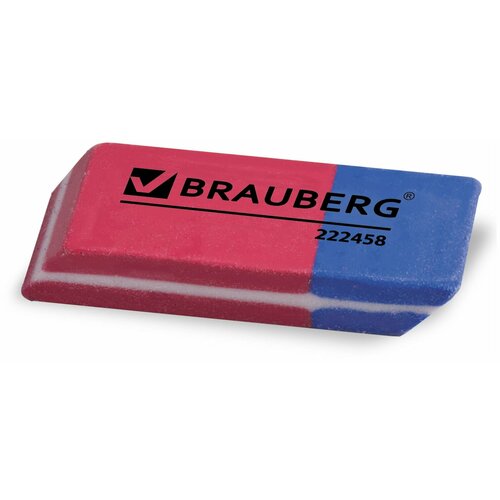 BRAUBERG Ластик Assistant 80 красный/синий 191 резинки стирательные brauberg assistant 80 набор 4 шт 41х14х8 мм красно синие упаковка с подвесом 222458 24 шт
