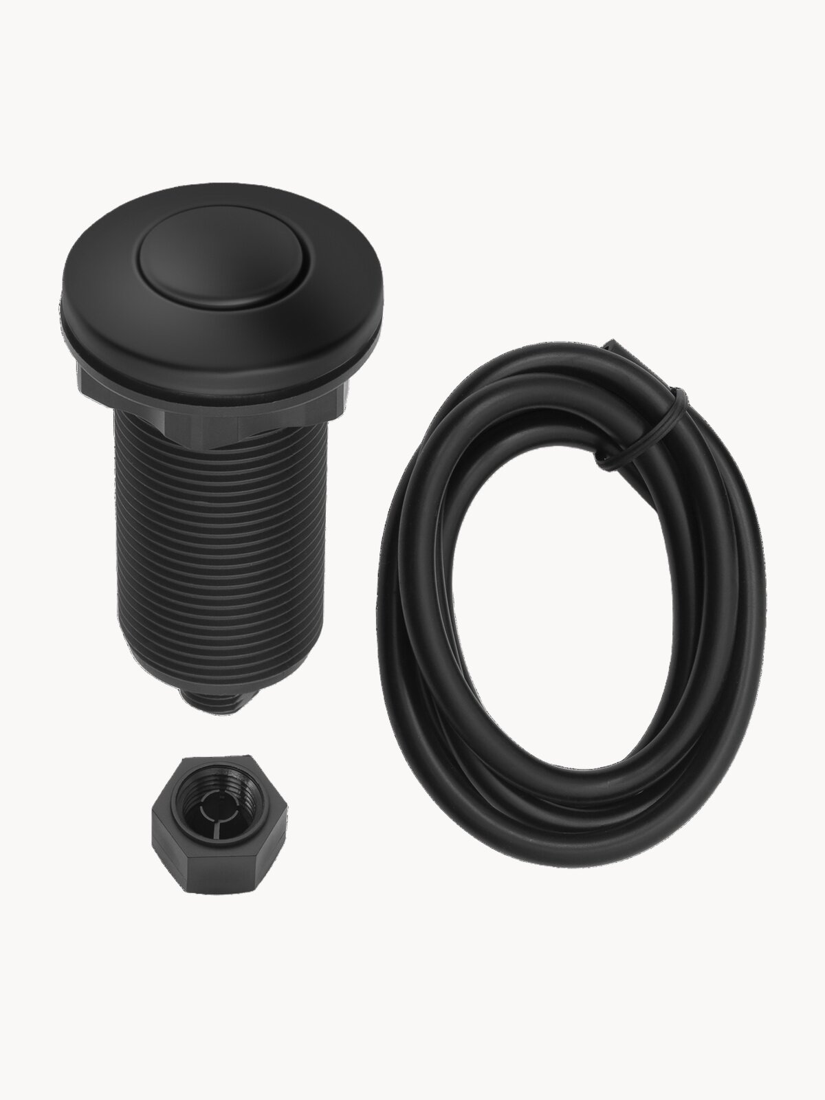 Пневматическая кнопка для измельчителя пищевых отходов MEFERI FB01MB чёрный матовый, с пневмошлангом, Air Switch