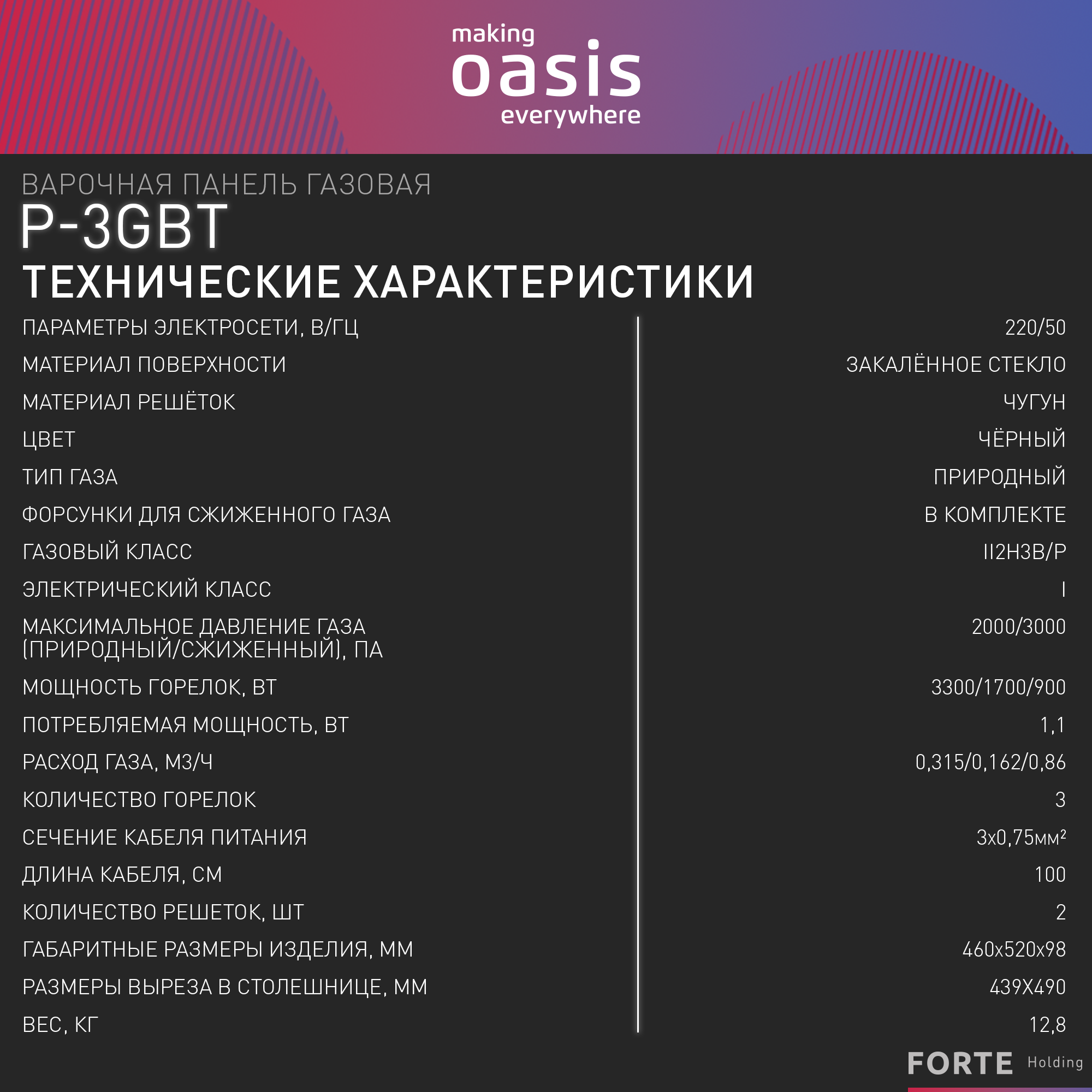 Встраиваемая варочная поверхность Oasis P-3GBT - фотография № 11