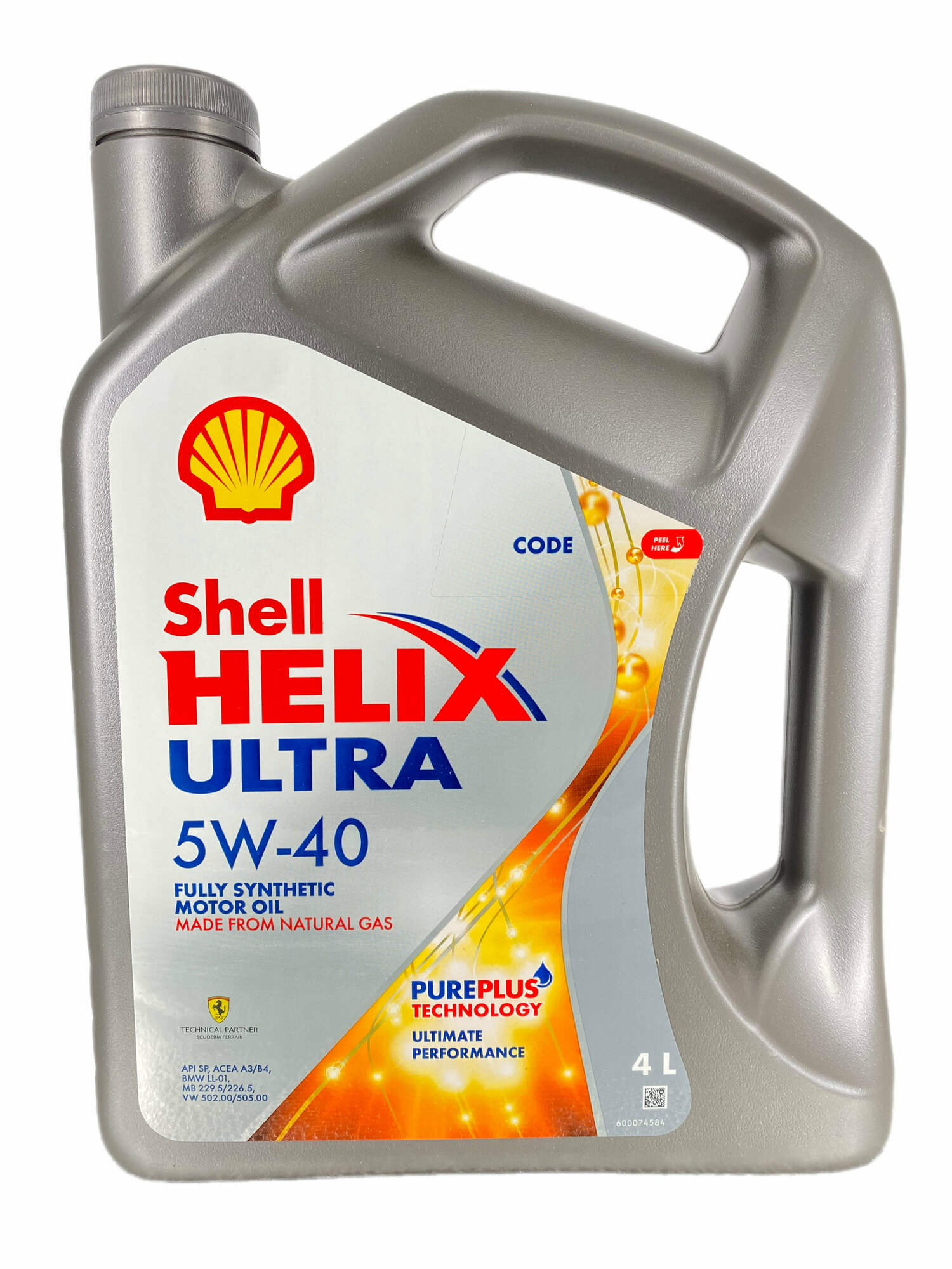 Синтетическое моторное масло SHELL Helix Ultra 5W-40 SP, 4 л, 3.7 кг, 1 шт