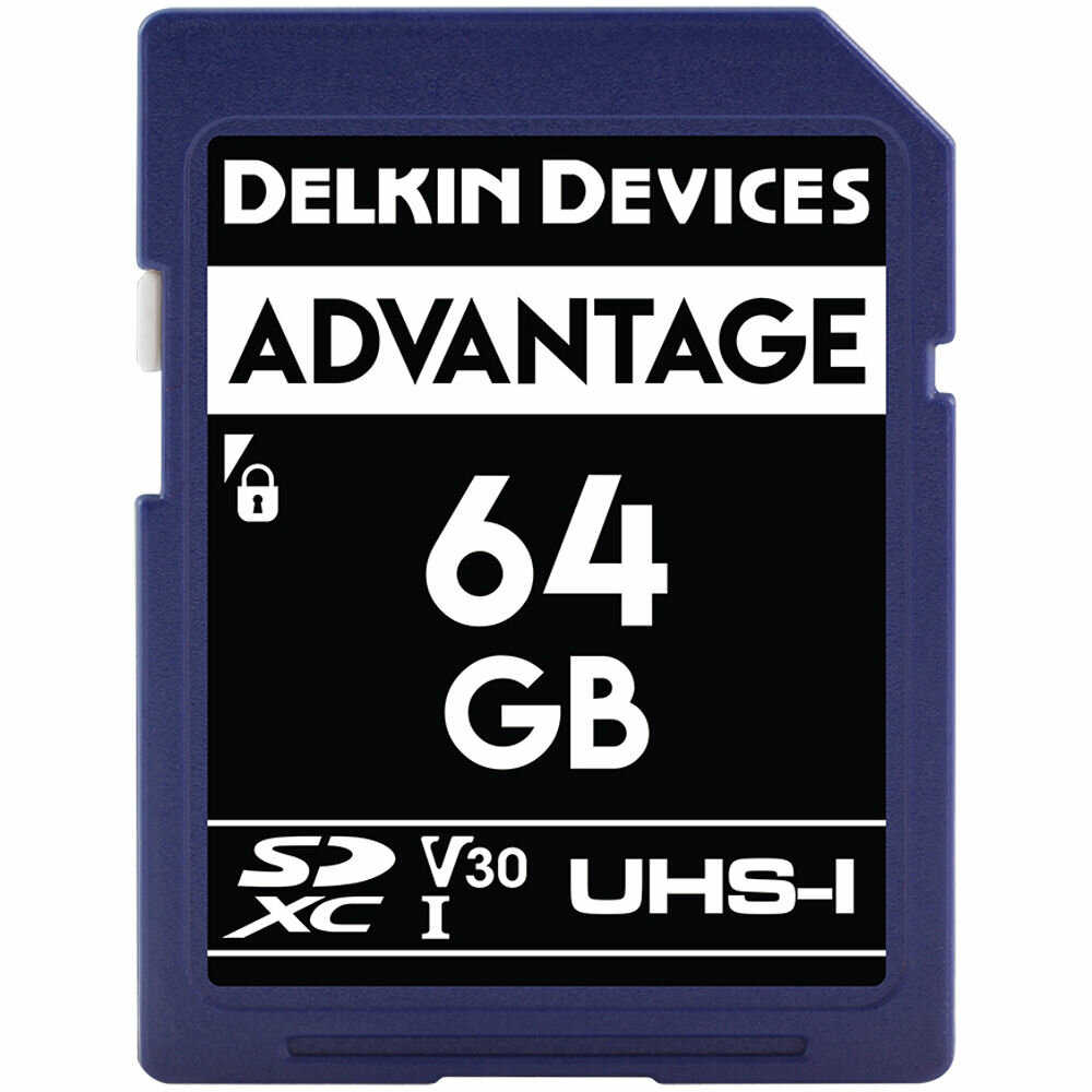 Карта памяти Delkin Devices Advantage SDXC 64GB UHS-I U3 V30, R/W 100/80 МБ/с