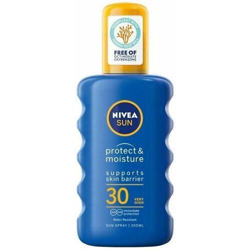 Солнцезащитный спрей NIVEA Sun Protect & Moisture SPF30 200 мл (из Финляндии) nivea спрей солнцезащитный детский nivea sun kids увлажняющий spf30 200мл 3 шт