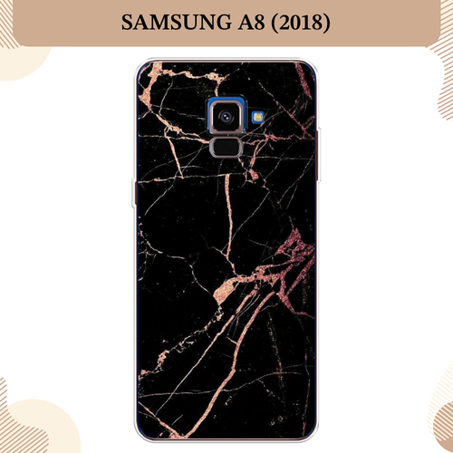 Силиконовый чехол Мрамор розовое золото на Samsung Galaxy A8 2018 / Самсунг Галакси A8 (2018)