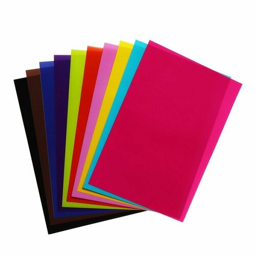 Бумага цветная формат А4 10 листов 10 цветов самоклеящаяся, плотность 70 г/м3, 11 мкр (комплект из 9 шт) бумага цветная самоклеящаяся а4 10 листов 6 цветов с рисунком 70 г м3 11 мкр