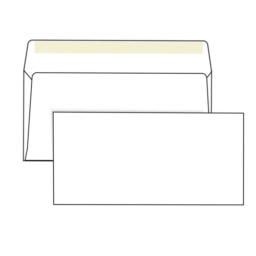 Конверты Е65 (110х220 мм), клей, 80 г/м2, комплект 1000 шт.