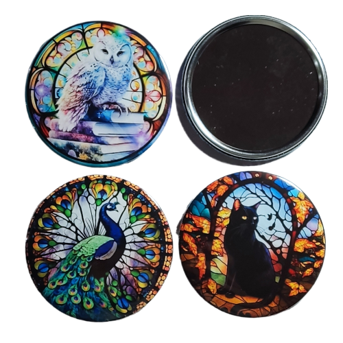 Набор карманных зеркал Витражные Узоры. 4 штуки, от бренда Хорошие Значки