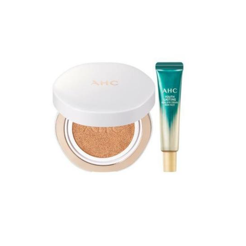 Набор для лица кушон & крем для глаз омолаживающий AHC Perfect Cream Cover Cushion Special Set SPF50+/PA+++ Tone Up Cover No. 23 Beige