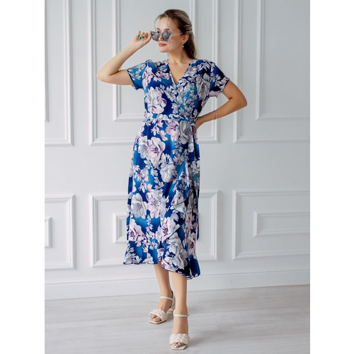 фото Платье текстильный край, размер 46, бирюзовый, синий