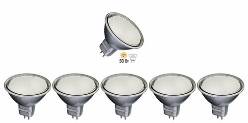 Лампа Галогенная BLV Софит 50W 12V MR16 GU5.3 угол 40° 3500h Серебро Матовая 105281, уп. 5шт