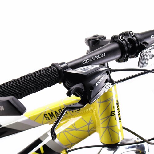 Велосипед горный 24 дюйма подростковый 7-скоростей на рост 135-155см COMIRON SMART ярко жёлтый с черным 1600000₽
