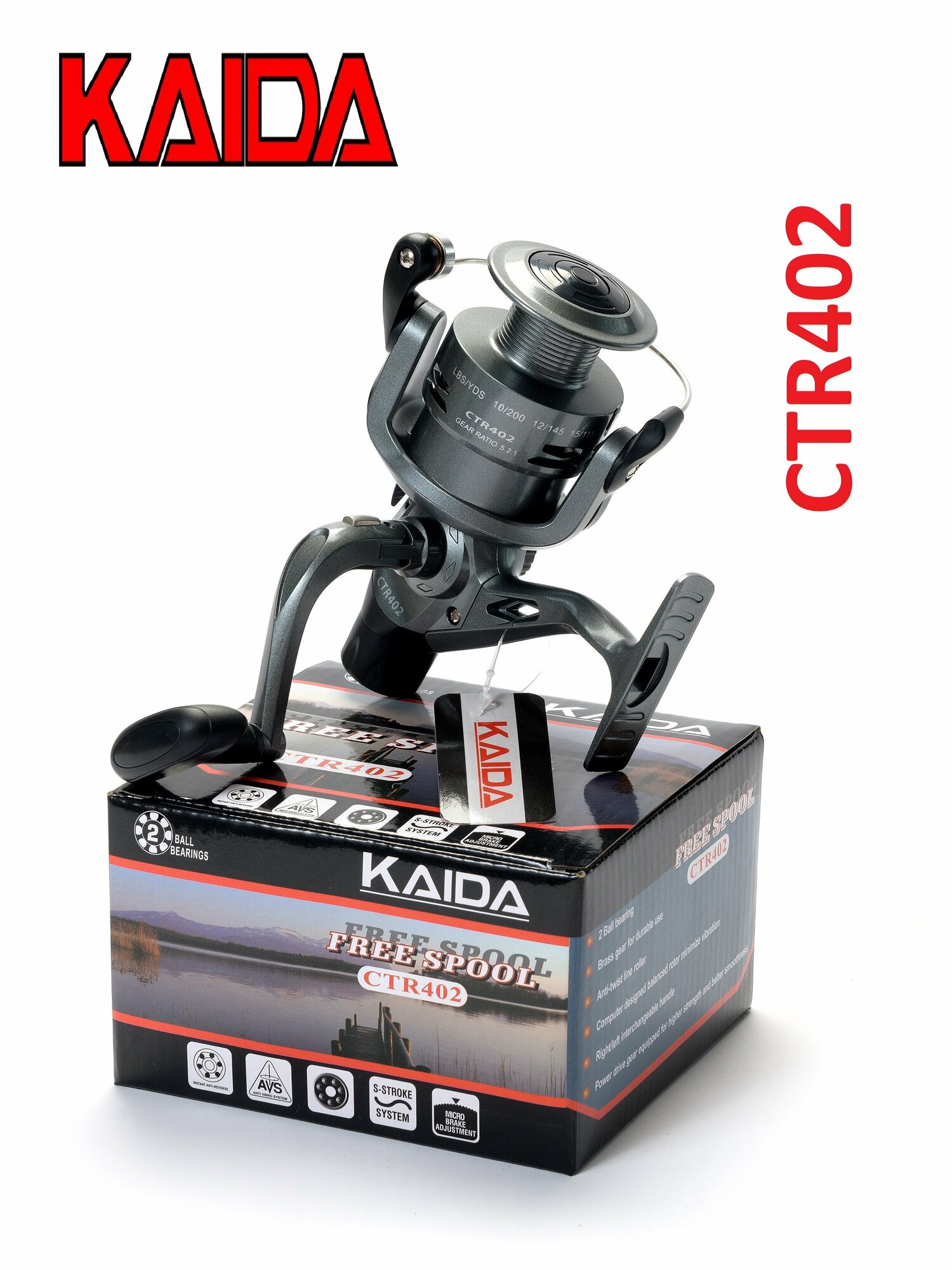 Катушка рыболовная Kaida CTR-402-2BB безынерционная