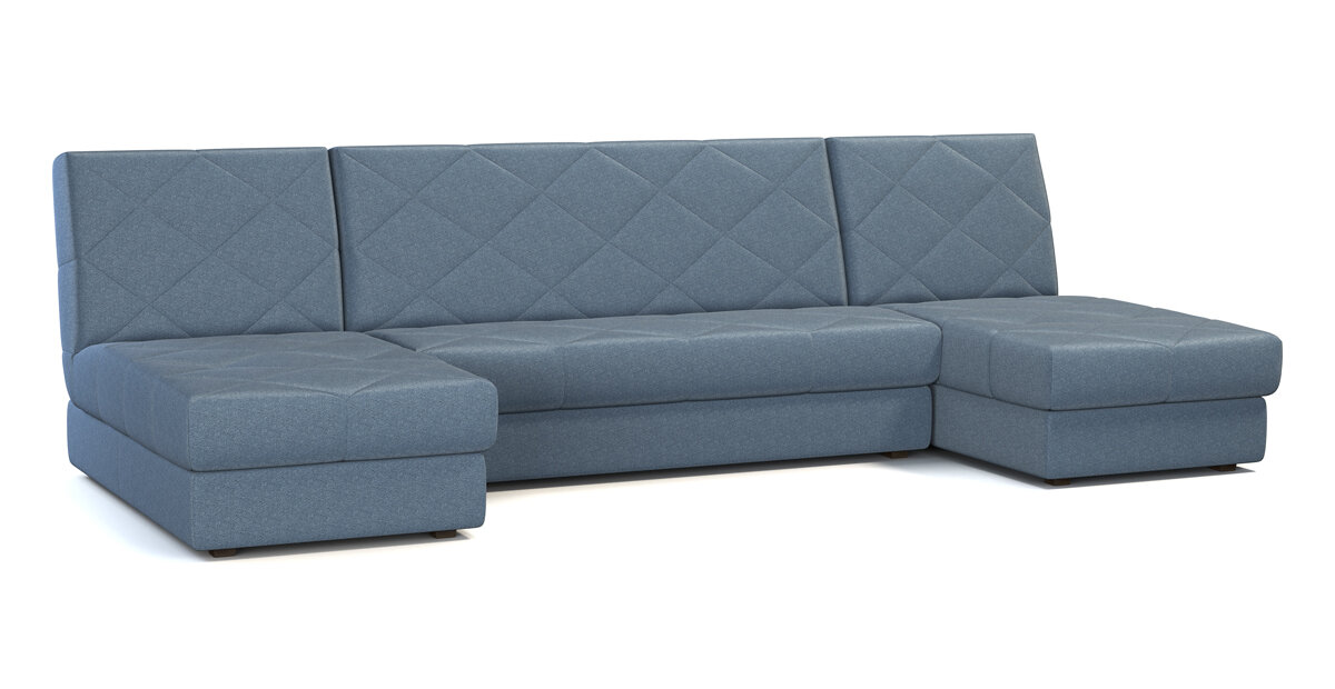 фото Угловой диван Цвет Диванов П-образный Баден NEXT 369 угловой Синий