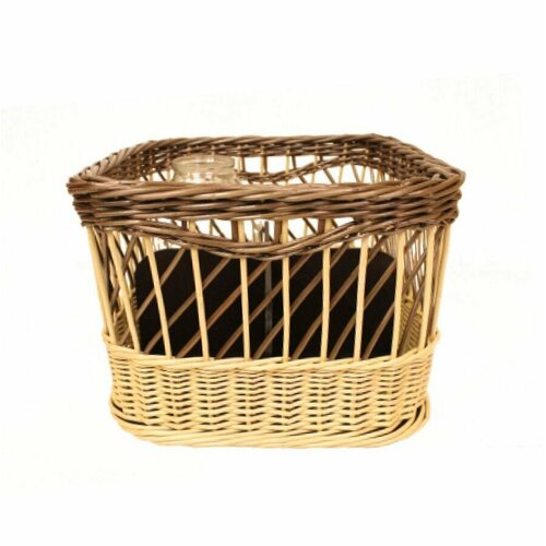 Плетёная корзина для хранения и транспортировки 3-х литровых банок, цвет коричневый