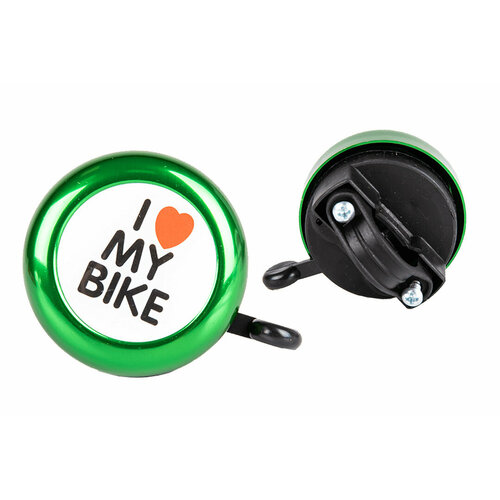 Звонок велосипедный I love my bike, зеленый 45A-11 1/100 45A-11