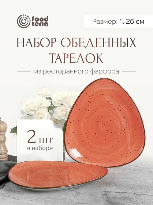 Набор обеденных тарелок Foodteria TT265O2 2 шт оранжевый 26 см