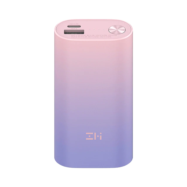 Внешний аккумулятор Power Bank ZMI 10000mAh Type-C MINI (High-End версия) 3A, 30W, QC 3.0, PD 3.0 (QB818), фиолетово-розовый