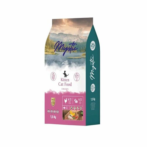 Mystic Kitten Cat Food Chicken 15 кг сухой корм для котят с курицей 1 шт 1999₽