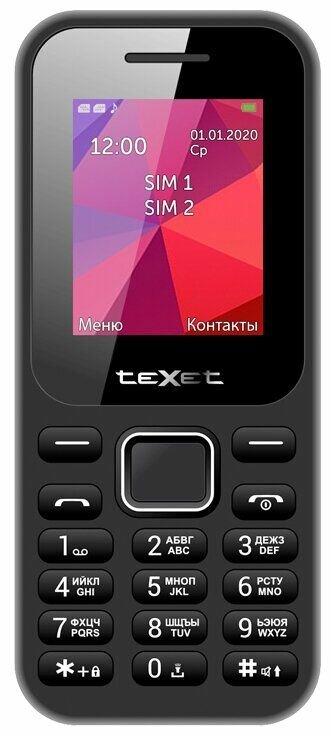 Сотовый телефон Texet TM-122 черный