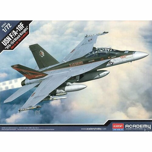 Academy сборная модель 12577 USN F/A-18F VFA-154 Black Knights 1:72 02429 hasegawa истребитель f a 18f super hornet vfa 41 black aces cag 2022 1 72