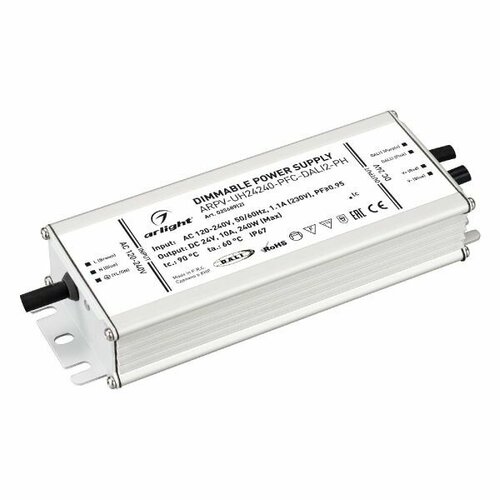 Блок питания Arlight ARPV-UH24240-PFC-DALI2-PH (24V, 10.0A, 240W, IP67) 025689(2) блок питания arpv uh24240 pfc dali ph 24v 10 0a 240w arlight ip67 металл 7 лет артикул 025689 1