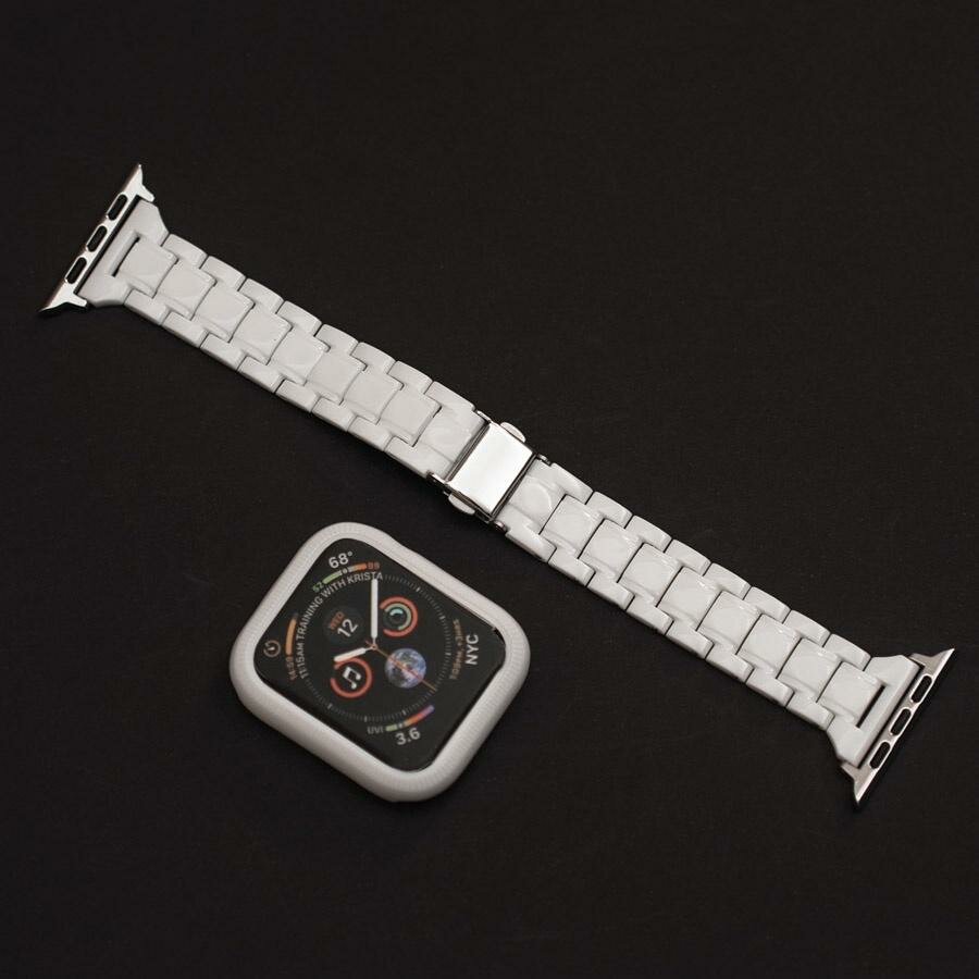 Ремешок с защитным корпусом для Apple Watch 45 мм, белый
