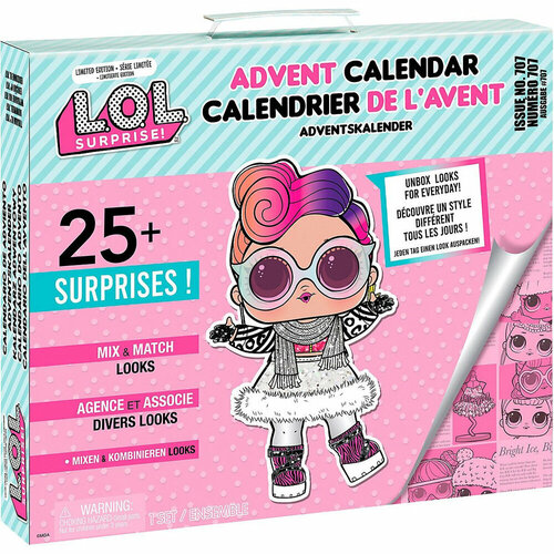 новогодний адвент календарь на 24 предмета городские машинки L.O.L Surprise! Advent calendar 2022. Игровой набор с эксклюзивной куклой и аксессуарами