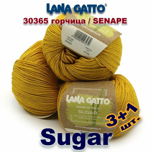 Пряжа Lana Gatto Sugar / Лана Гатто Шугар (Сахар) Вискоза: 100% Цвет: #30365, горчица / SENAPE (4 мотка)