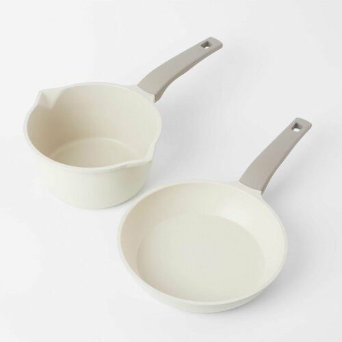 Набор посуды 2 пр с покрытием алюминий бежевый Мини Chalet 4490₽