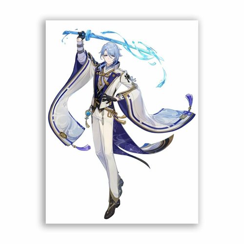 Постер, плакат на бумаге / Genshin Impact - Аято / Размер 30 x 40 см