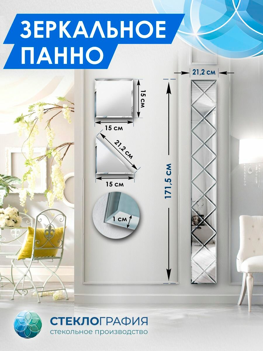 фото Зеркальное панно с фацетом, плитка