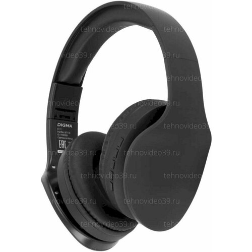 Наушники беспроводные Digma BT-17 черный BT-17b 2000₽