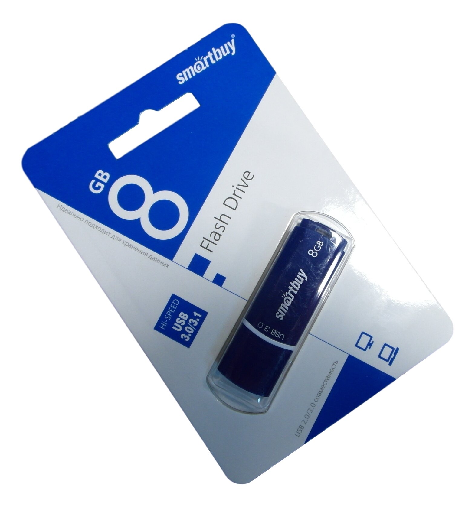 Флешка 8 ГБ USB 3.0 Smartbuy Crown Blue