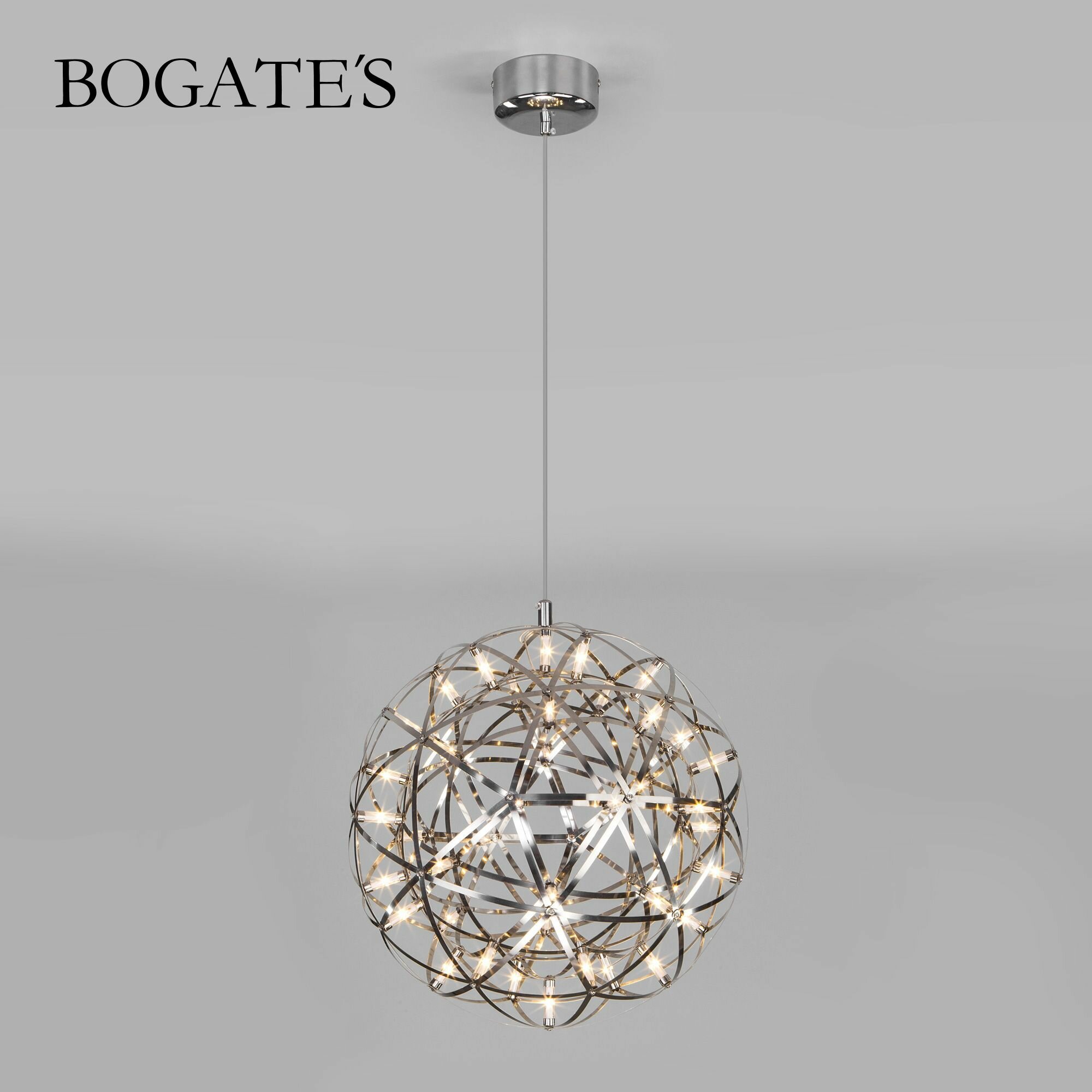 Люстра / Подвесной светодиодный светильник Bogate's Plesso 433/1 цвет хром