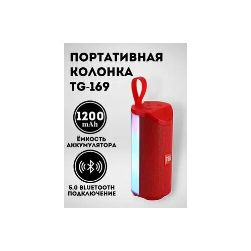 Портативная акустика T&G TG169, 10 Вт, Серая