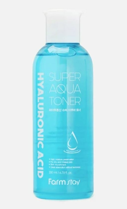 Суперувлажняющий тонер с гиалуроновой кислотой 200мл FarmStay Hyaluronic Acid Super Aqua Toner