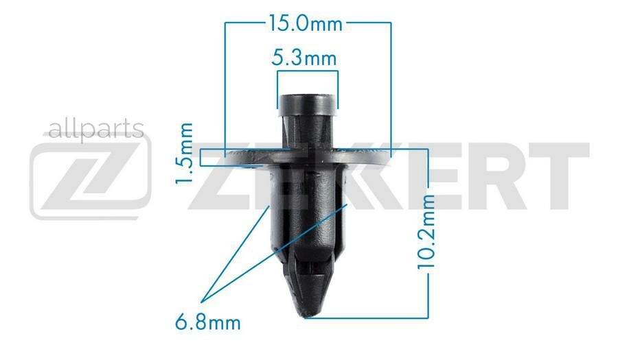 ZEKKERT BE-2929 Клипса крепёжная General Motors Hyundai Suzuki Toyota (миним. кол-во заказа 10 шт)