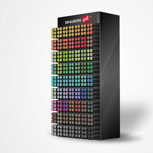Дисплей настольный для маркеров BRAUBERG ART 63 ячейки 378 маркеров в к-т не входят 504908 (1)